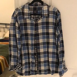 Blue white and black flannel